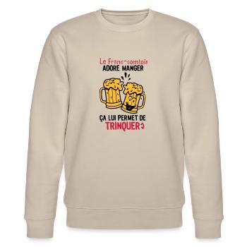 franc comtois trinquer biere alcool verre - Sweat bio CHANGER Stanley/Stella Unisexe - beige - Devant - Nik (191cm) & Marisol (170cm)