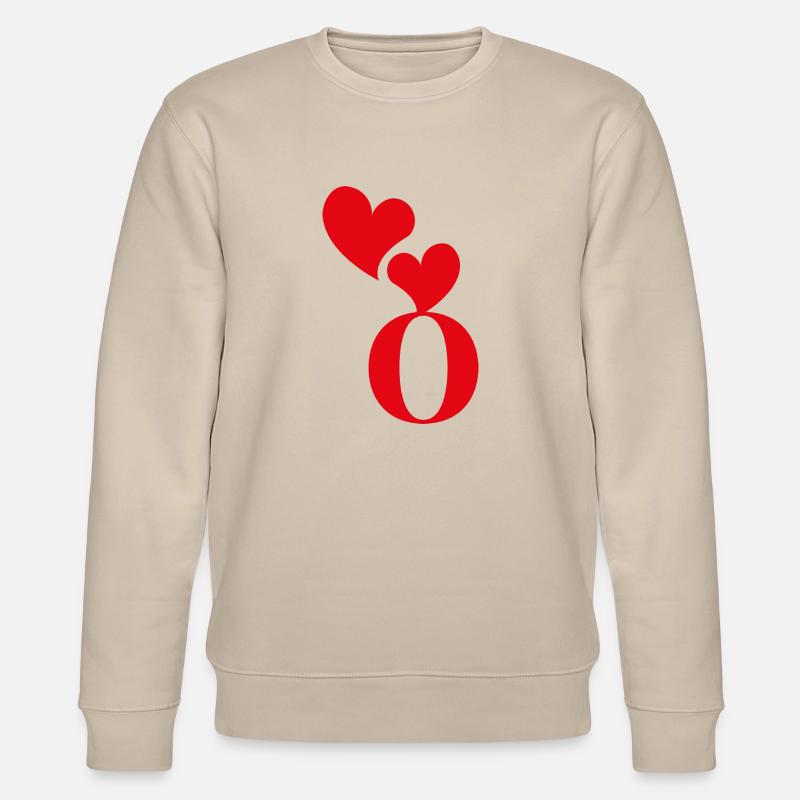 Buchstabe o rotes Herz - Stanley/Stella Unisex Bio-Sweatshirt CHANGER  - Beige
