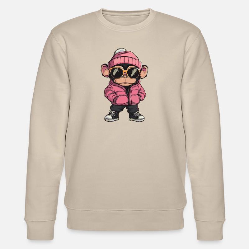 Monkey Cool Comic - Stanley/Stella CHANGER Unisex Organic Sweatshirt - beige