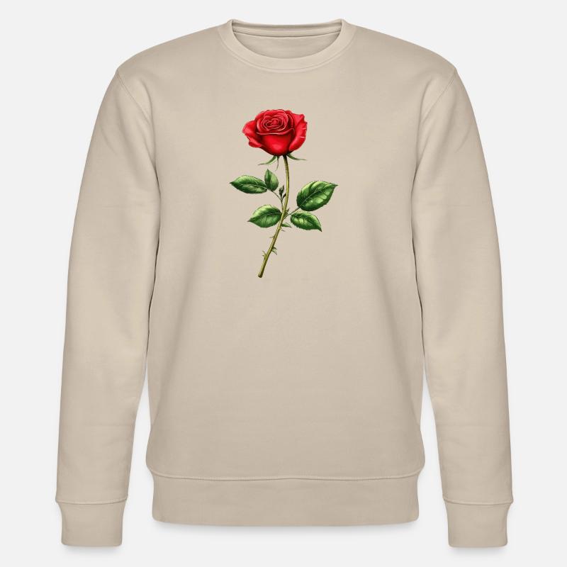Rose Love Saint-Valentin - Sweat bio CHANGER Stanley/Stella Unisexe - beige