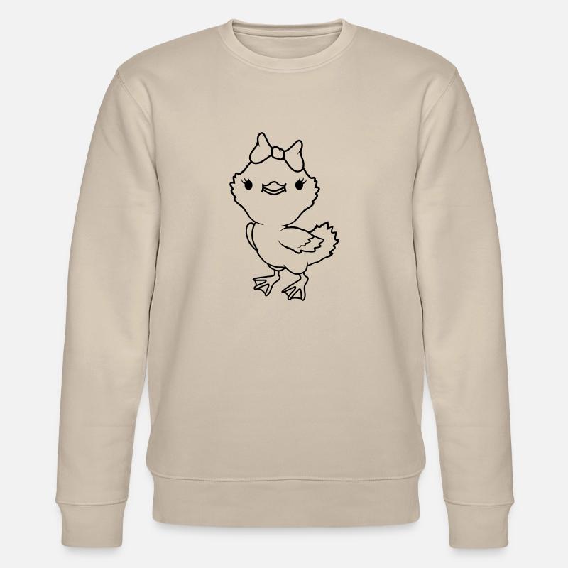 Mädchen süßes Chick Schleife - Stanley/Stella Unisex Bio-Sweatshirt CHANGER  - Beige