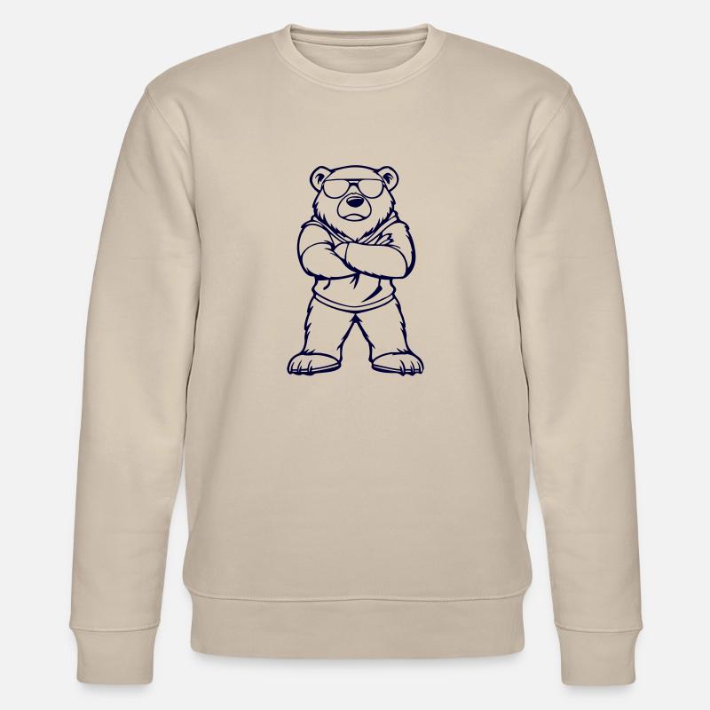 eisbär comic cool - Stanley/Stella Unisex Bio-Sweatshirt CHANGER  - Beige