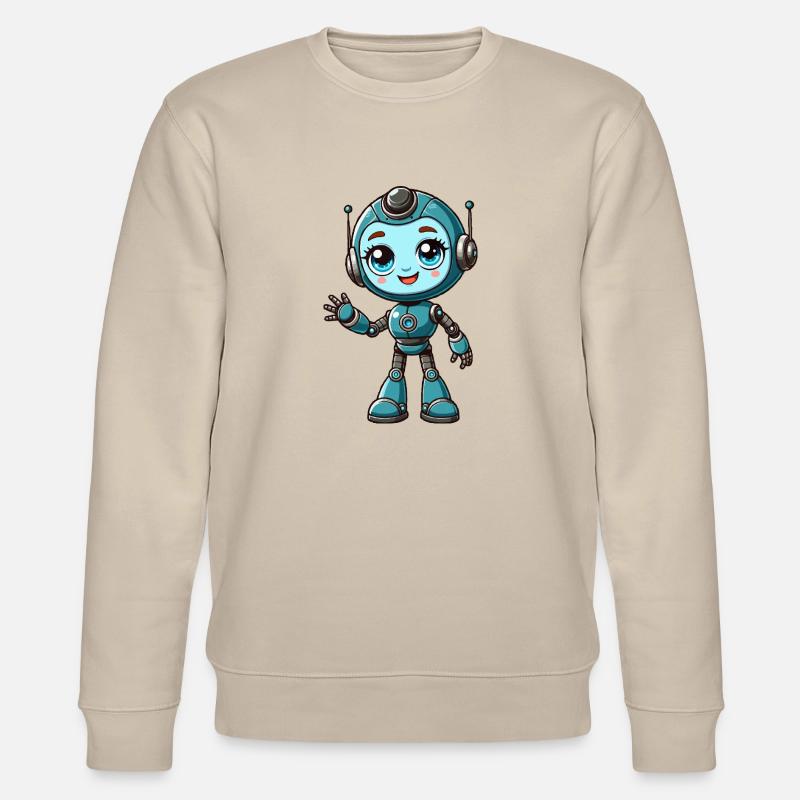 Roboter-Mädchen - Stanley/Stella Unisex Bio-Sweatshirt CHANGER  - Beige