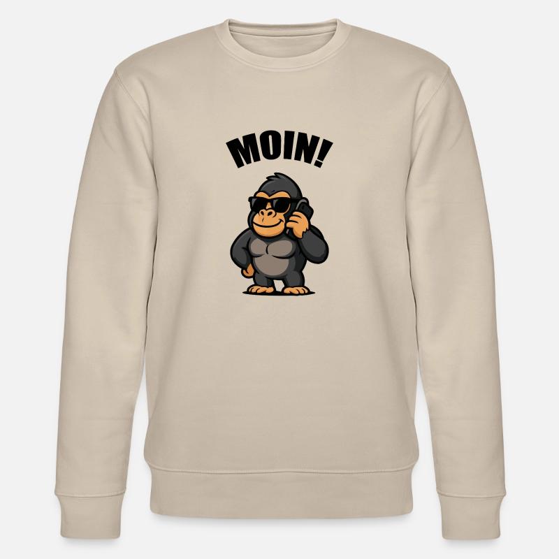 gorilla handy moin - Stanley/Stella Unisex Bio-Sweatshirt CHANGER  - Beige