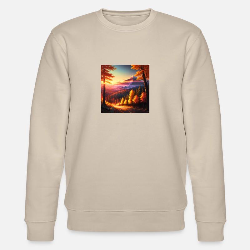 Sonnenuntergang im Wald - Stanley/Stella Unisex Bio-Sweatshirt CHANGER  - Beige