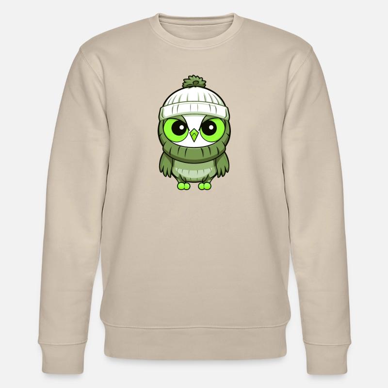 Eule Winter Comic - Stanley/Stella Unisex Bio-Sweatshirt CHANGER  - Beige