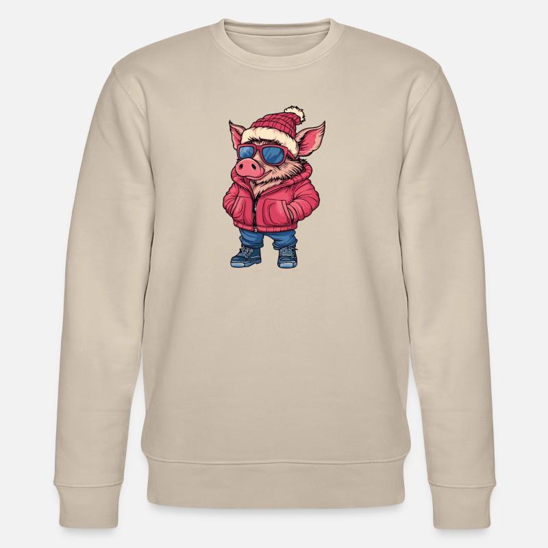 Cochon Cool Comic Sanglier - Sweat bio CHANGER Stanley/Stella Unisexe - beige