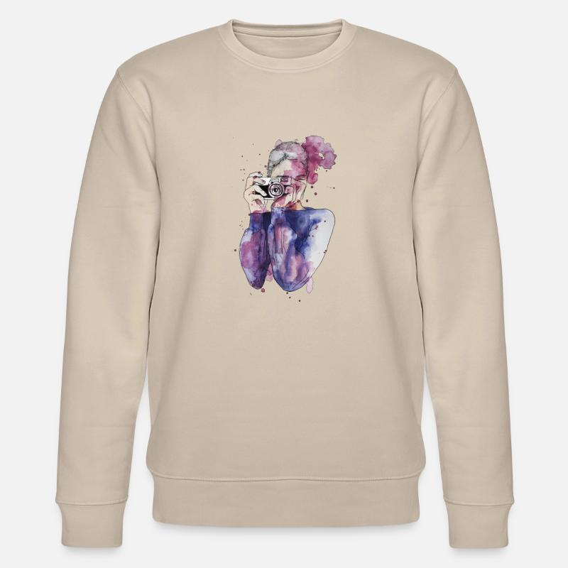 Selfie by carographic - Stanley/Stella Unisex Bio-Sweatshirt CHANGER  - Beige