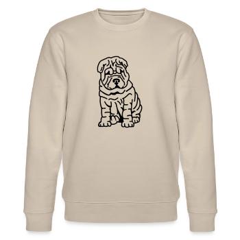 Shar Pei - Stanley/Stella Unisex Bio-Sweatshirt CHANGER  - Beige - Vorne - Nik (191cm) & Marisol (170cm)