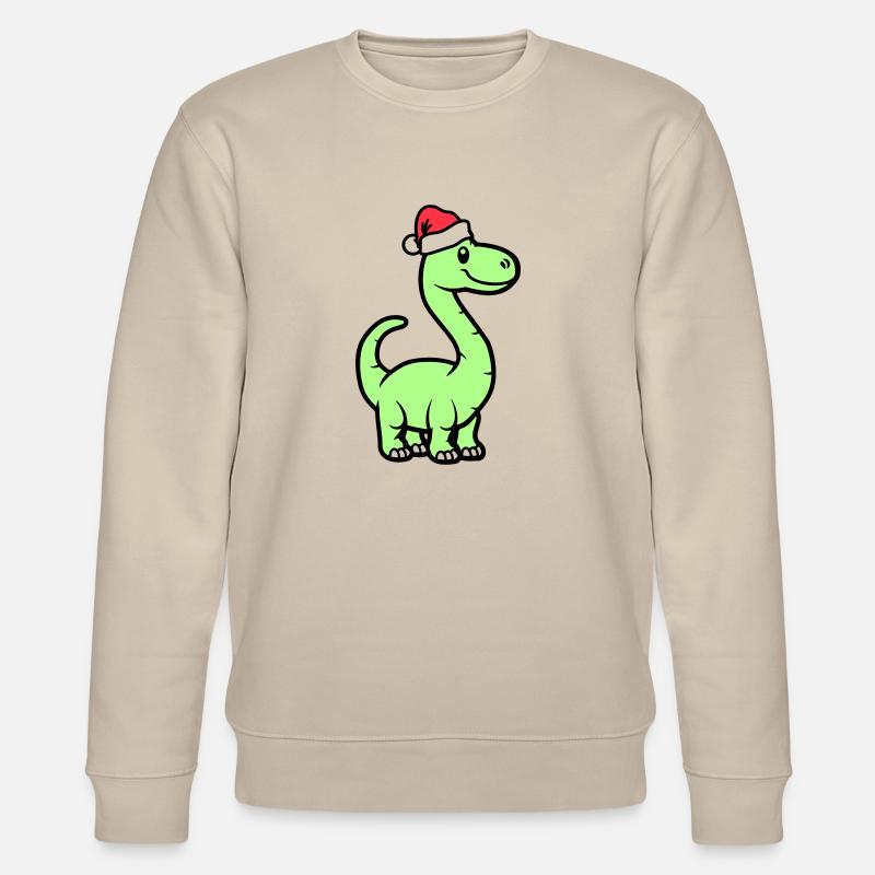 Dinosaure Brontosaure Père Noël - Sweat bio CHANGER Stanley/Stella Unisexe - beige