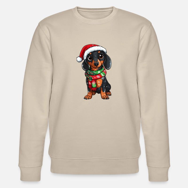 Weihnachts Dackel - Stanley/Stella Unisex Bio-Sweatshirt CHANGER  - Beige