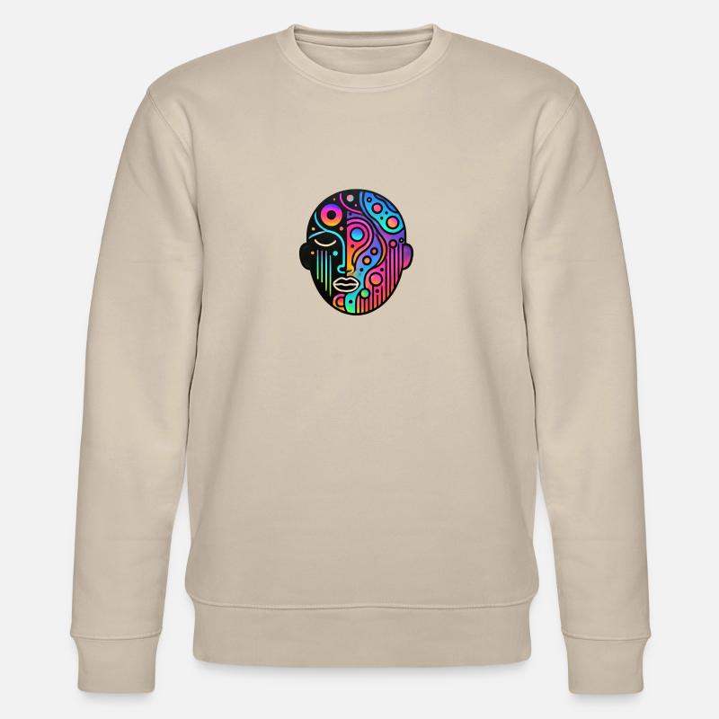 Crazy Face - Universe - Stanley/Stella Unisex Bio-Sweatshirt CHANGER  - Beige