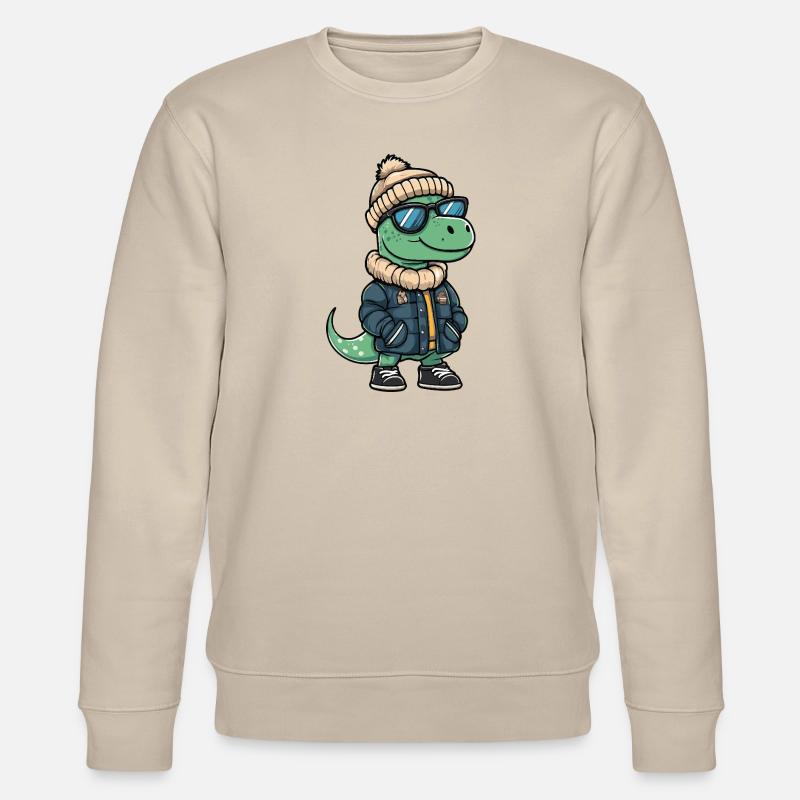 Dinosaurier brontosaurus Cool Comic - Stanley/Stella Unisex Bio-Sweatshirt CHANGER  - Beige