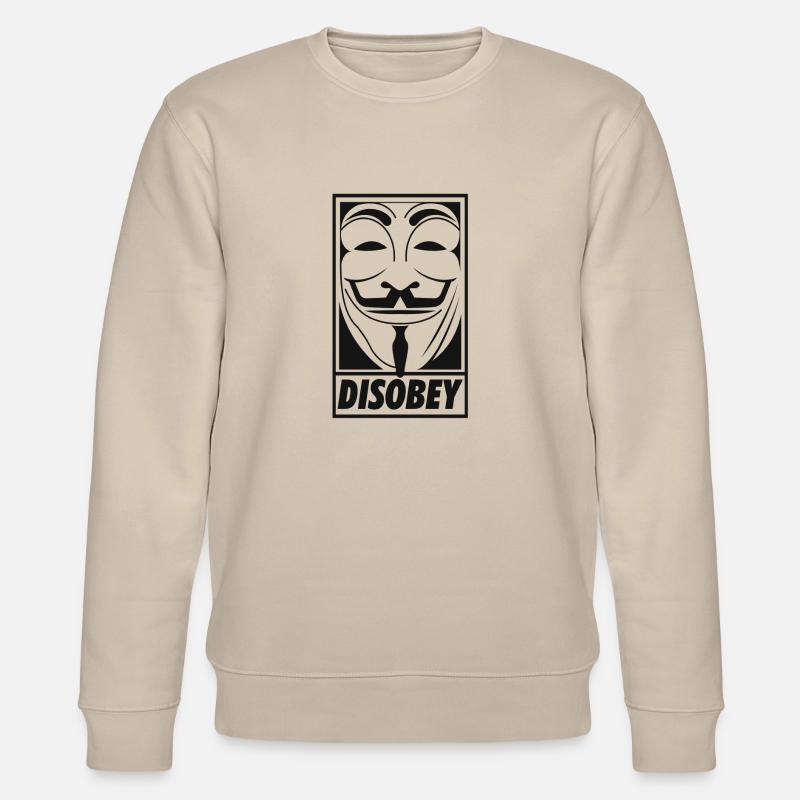 Anonymous disobey - Stanley/Stella Unisex Bio-Sweatshirt CHANGER  - Beige