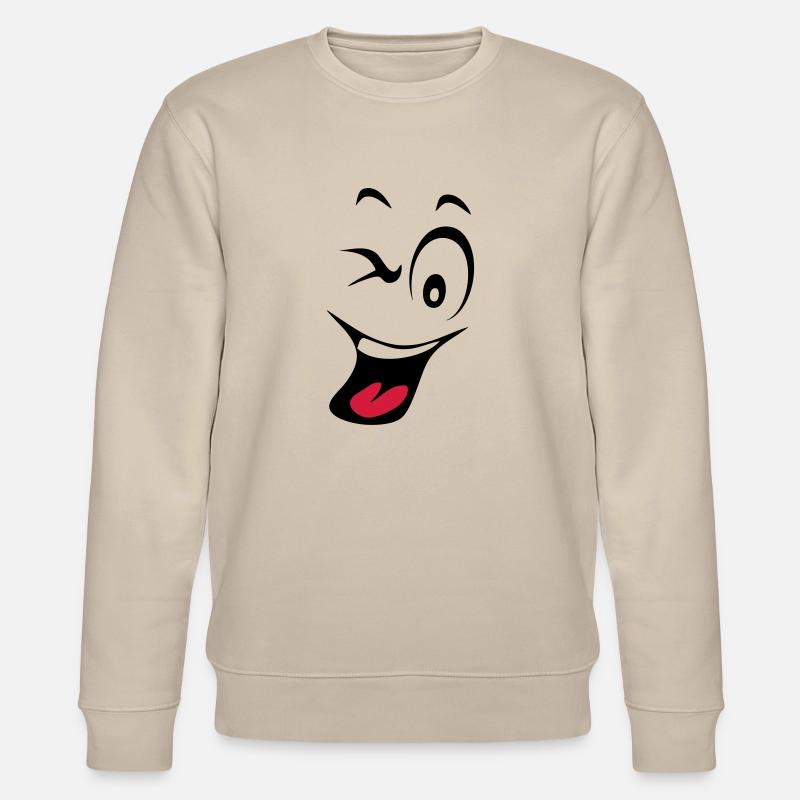 smiley rieur humeur1 - Sweat bio CHANGER Stanley/Stella Unisexe - beige