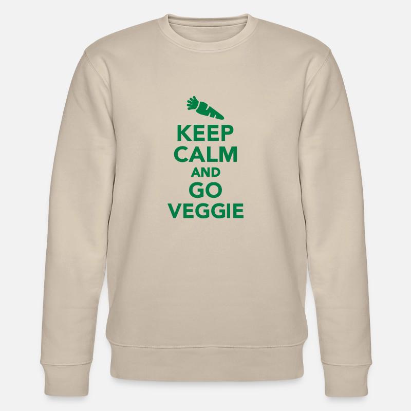 Keep calm and go Veggie - Sweat bio CHANGER Stanley/Stella Unisexe - beige