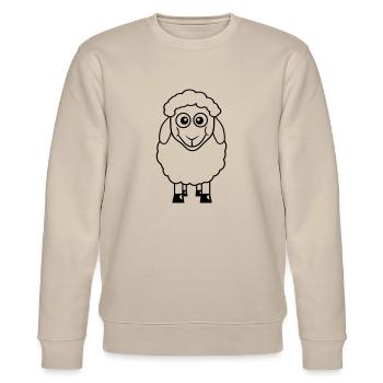 Schaf Baby Steht Süß Niedlich Lamm Kind Cool Comic - Stanley/Stella Unisex Bio-Sweatshirt CHANGER  - Beige - Vorne - Nik (191cm) & Marisol (170cm)