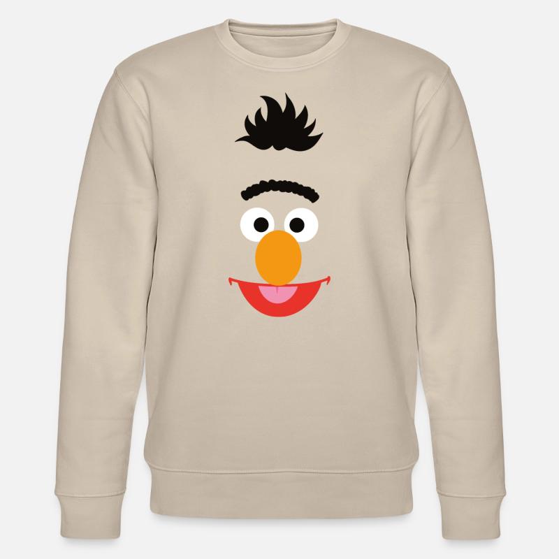Sesamstraße Bert Gesicht - Stanley/Stella Unisex Bio-Sweatshirt CHANGER - Beige