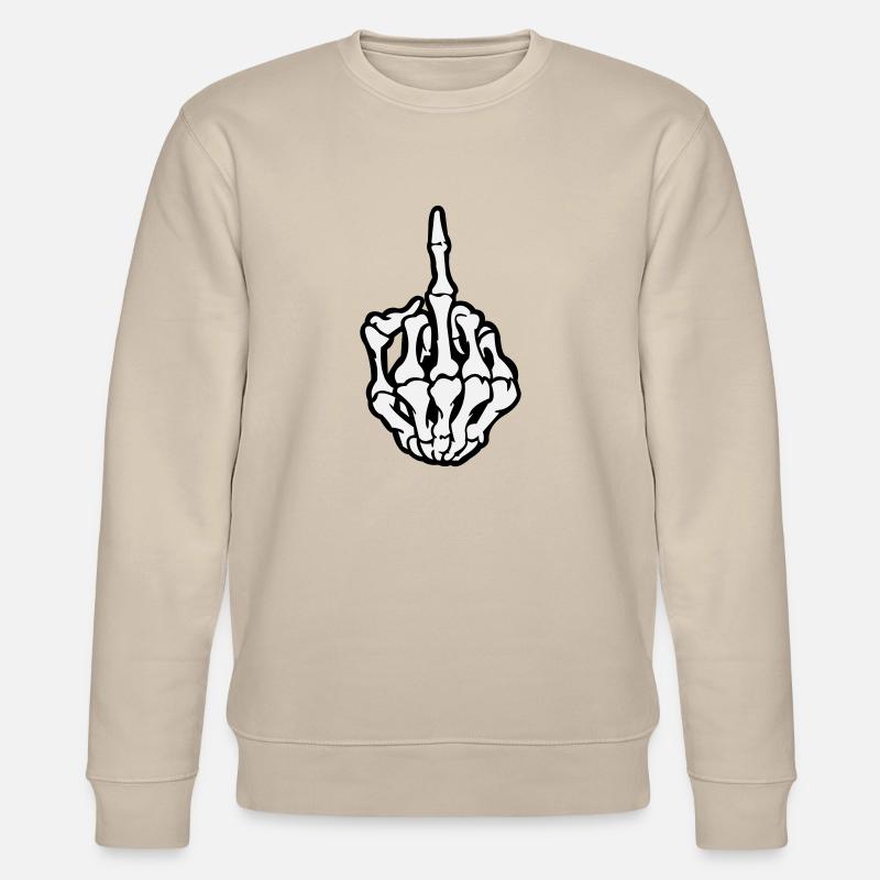 Skull Mittelfinger - Stanley/Stella Unisex Bio-Sweatshirt CHANGER  - Beige