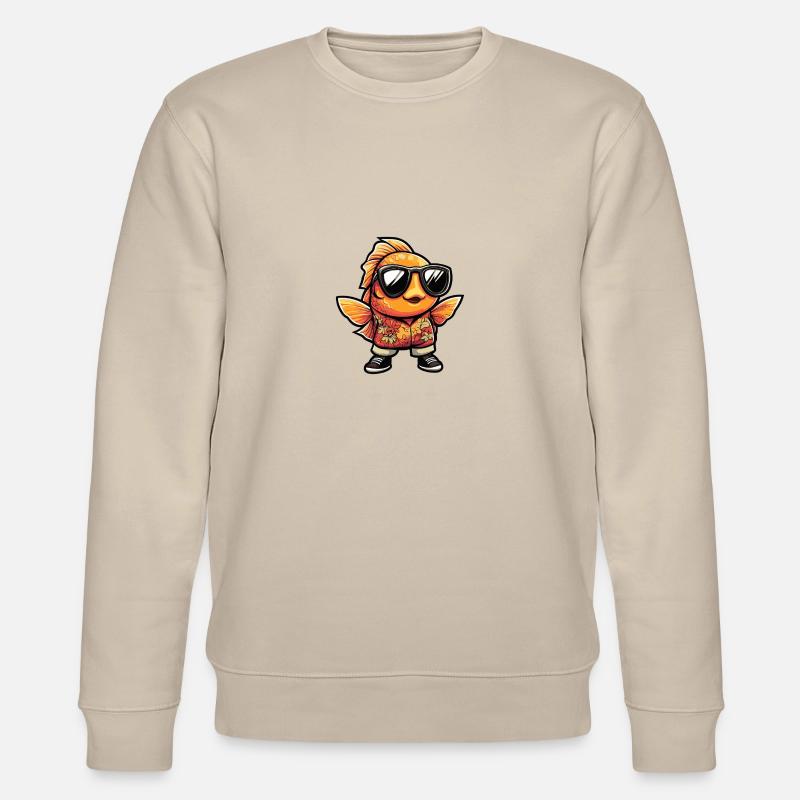 Goldfisch Comic Urlaub - Stanley/Stella Unisex Bio-Sweatshirt CHANGER  - Beige