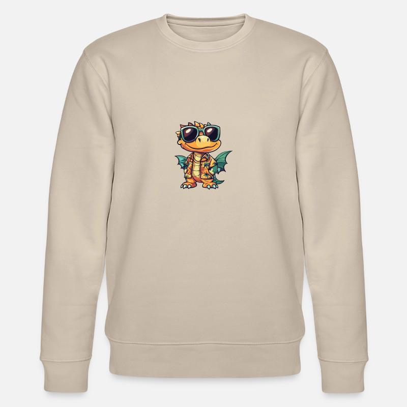 Drache Comic Urlaub - Stanley/Stella Unisex Bio-Sweatshirt CHANGER  - Beige