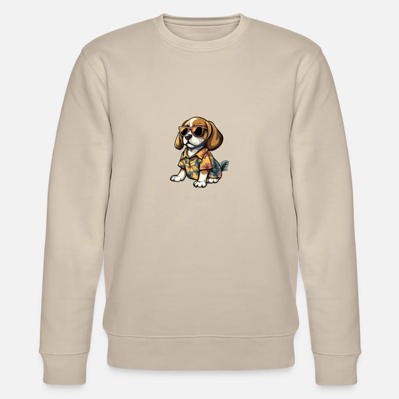 Beagle Hund Comic Urlaub - Stanley/Stella Unisex Bio-Sweatshirt CHANGER  - Beige