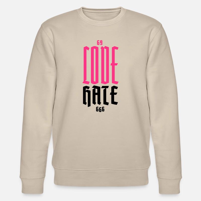 Gothic Neon CODE Vertical - Stanley/Stella CHANGER Unisex Organic Sweatshirt - beige