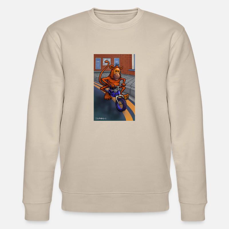 Monkey on a bicycle - Stanley/Stella CHANGER Unisex Organic Sweatshirt - beige