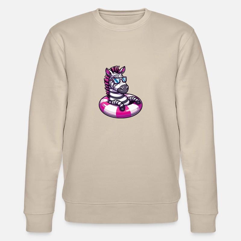Zebra Comic Cool - Stanley/Stella CHANGER Unisex Organic Sweatshirt - beige