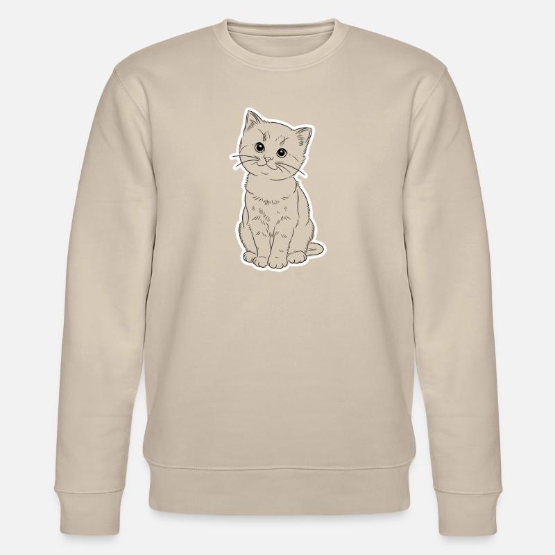 Schüchternes Kätzchen - Stanley/Stella Unisex Bio-Sweatshirt CHANGER  - Beige