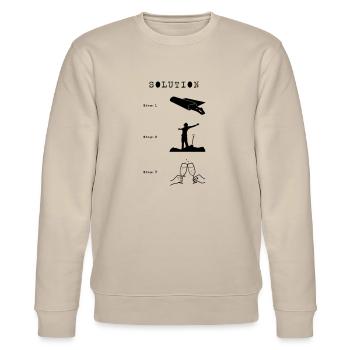 Carpet/shovel/wine - Stanley/Stella CHANGER Unisex Organic Sweatshirt - beige - Front - Nik (191cm) & Marisol (170cm)