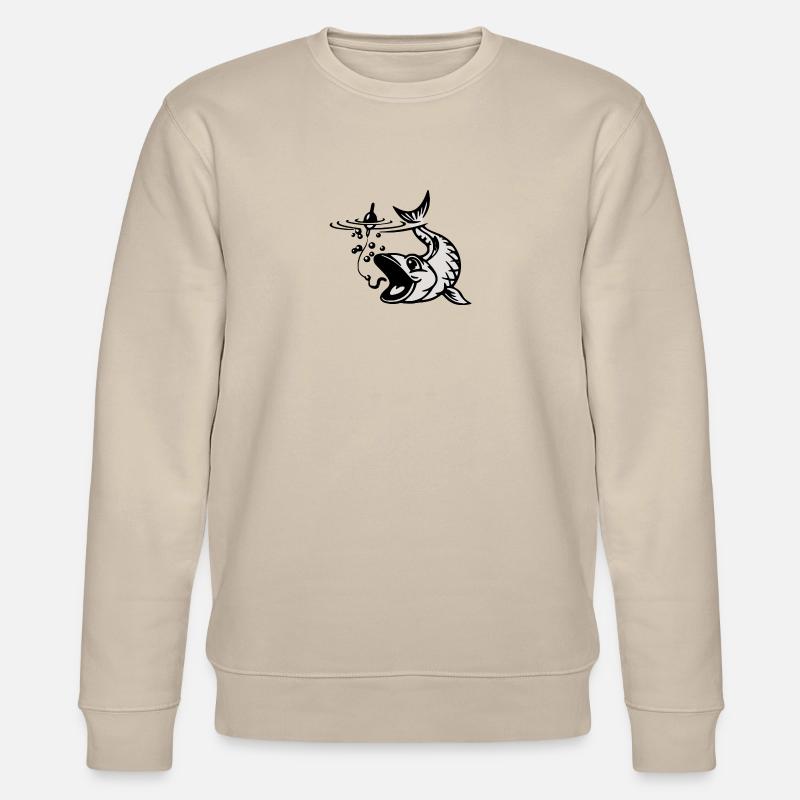 Fisch mit Köder - Stanley/Stella Unisex Bio-Sweatshirt CHANGER  - Beige