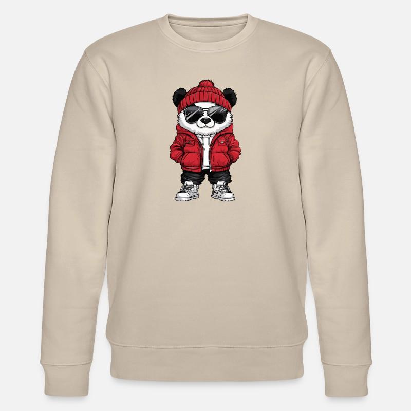 Panda Cool Comic - Stanley/Stella Unisex Bio-Sweatshirt CHANGER  - Beige