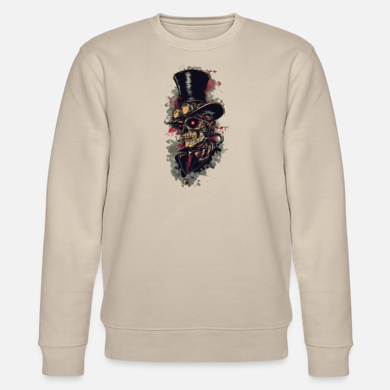 Crâne de zombie steampunk - Sweat bio CHANGER Stanley/Stella Unisexe - beige