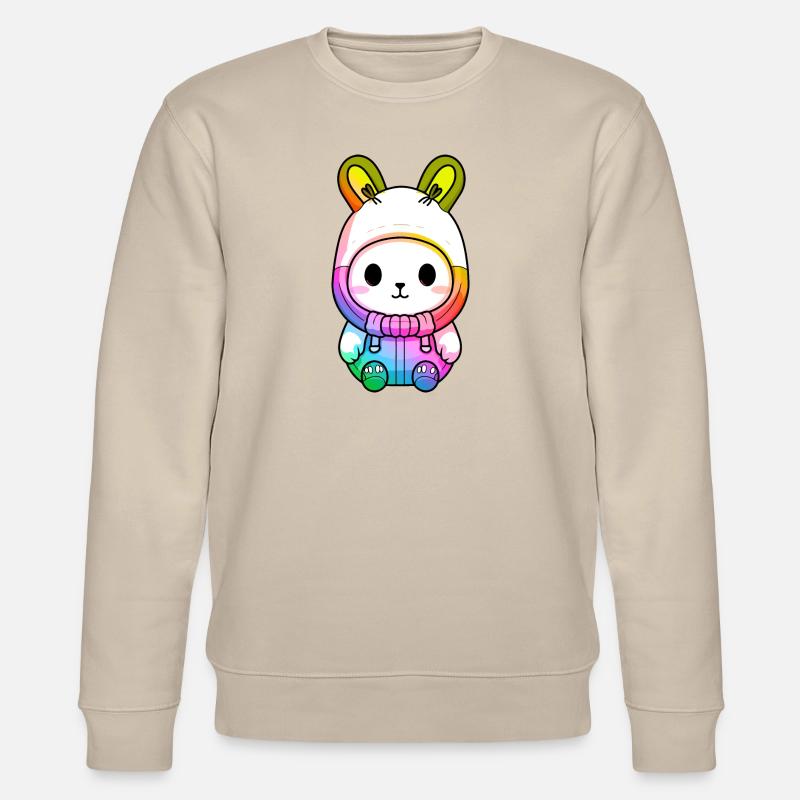 Hase Winter Tier Bunt Comic - Stanley/Stella Unisex Bio-Sweatshirt CHANGER  - Beige