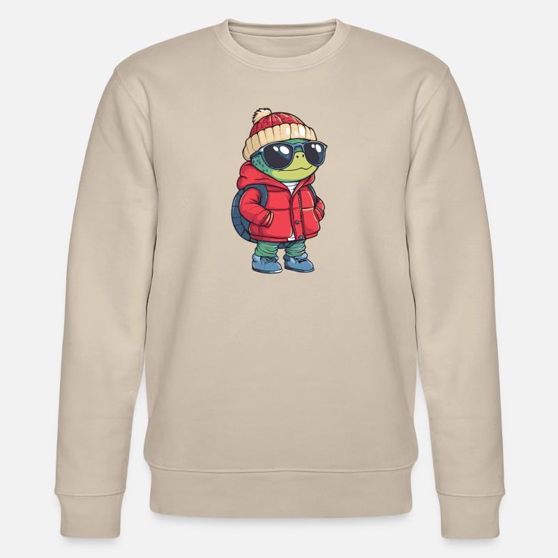 Turtle Cool Comic - Stanley/Stella CHANGER Unisex Organic Sweatshirt - beige