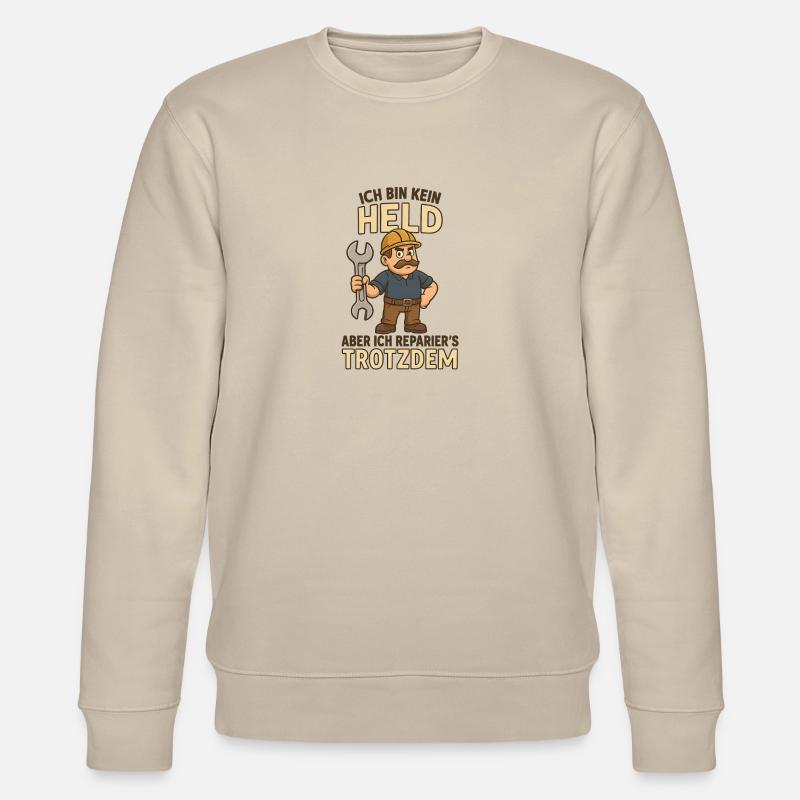 Handwerker mit Humor - Stanley/Stella Unisex Bio-Sweatshirt CHANGER  - Beige