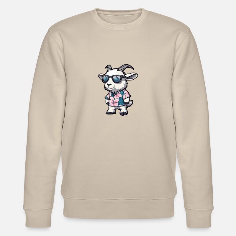Bergziege Comic Urlaub - Stanley/Stella Unisex Bio-Sweatshirt CHANGER  - Beige