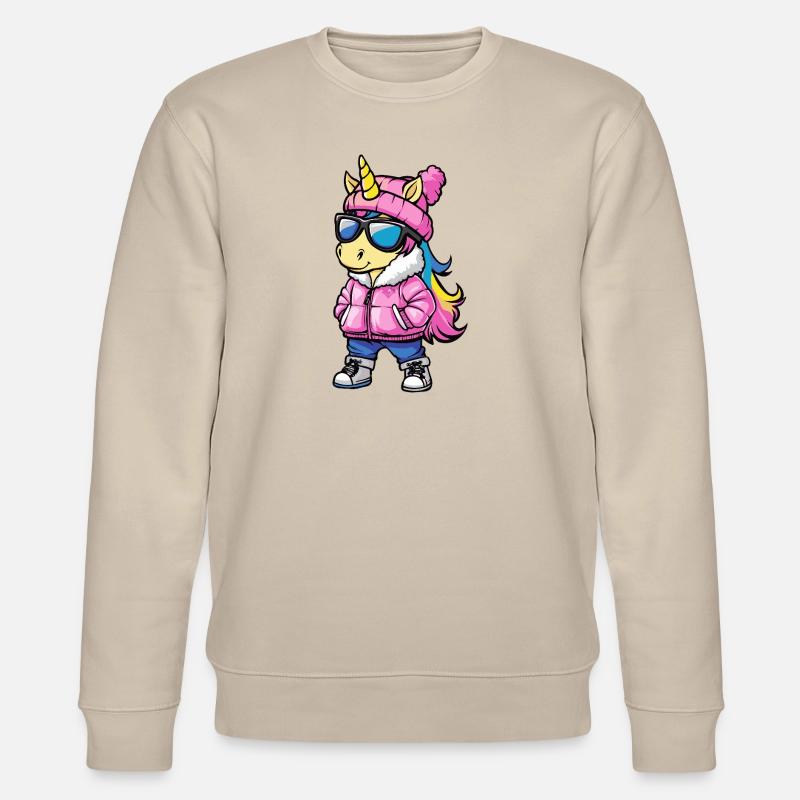 Einhorn Cool Comic - Stanley/Stella Unisex Bio-Sweatshirt CHANGER  - Beige