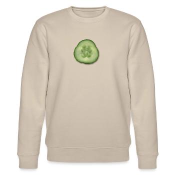 Gurkenscheibe - Stanley/Stella Unisex Bio-Sweatshirt CHANGER  - Beige - Vorne - Nik (191cm) & Marisol (170cm)