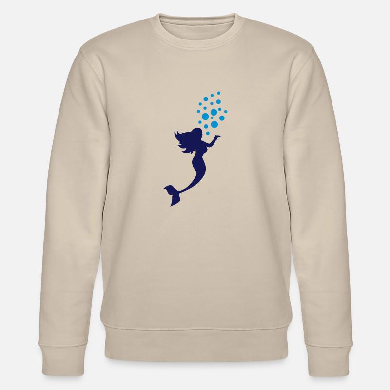 meerjungfrau_silhouette_a2 - Stanley/Stella Unisex Bio-Sweatshirt CHANGER  - Beige