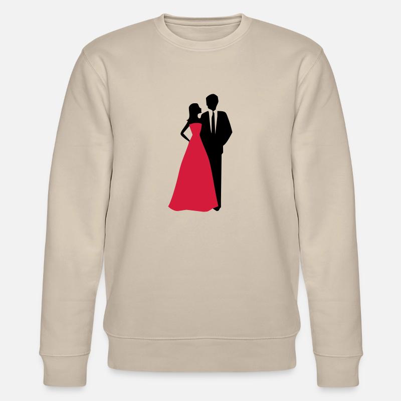 Hochzeit, Paar, Braut, Bräutigam - Stanley/Stella Unisex Bio-Sweatshirt CHANGER  - Beige