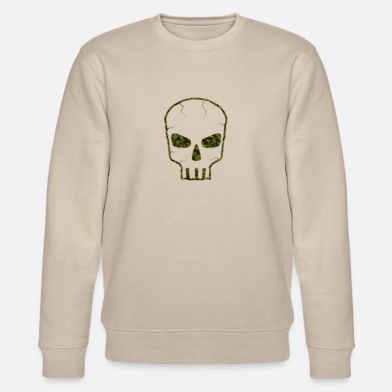 Camo Skull green - Stanley/Stella Unisex Bio-Sweatshirt CHANGER  - Beige