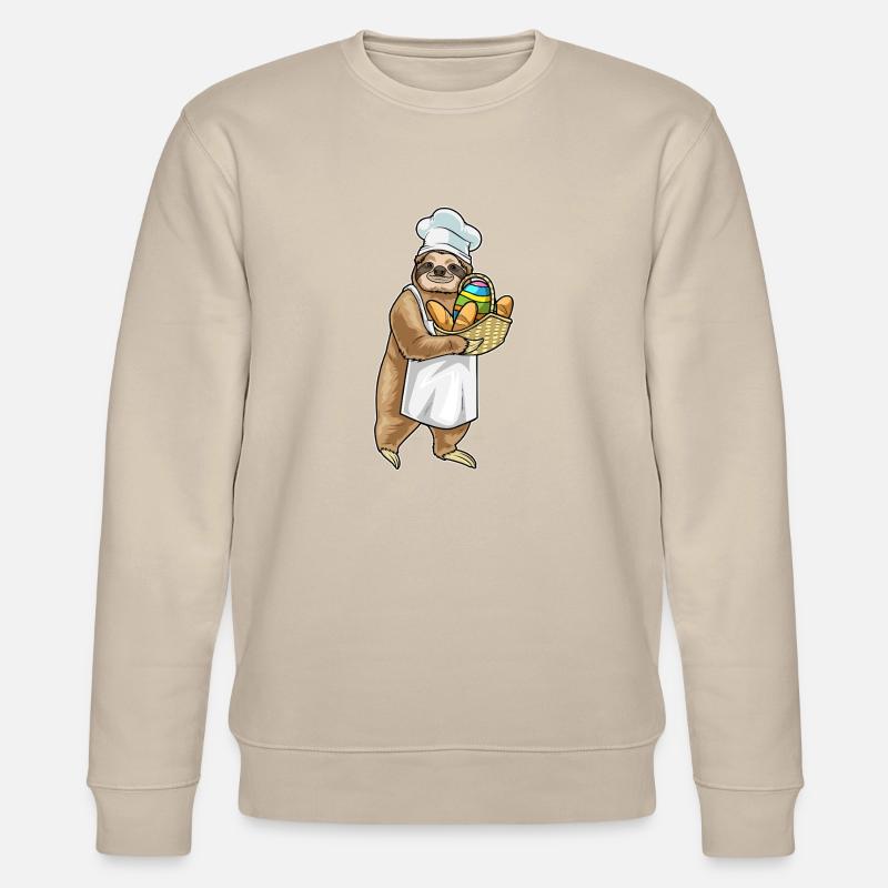 Sloth Easter Baker - Stanley/Stella CHANGER Unisex Organic Sweatshirt - beige