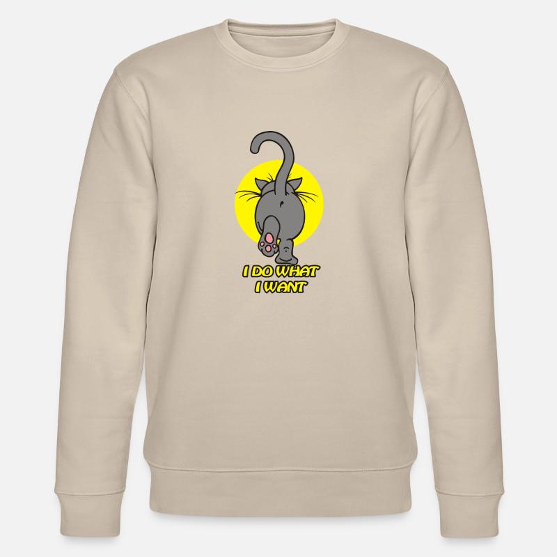 Katze zurück grau - Stanley/Stella Unisex Bio-Sweatshirt CHANGER  - Beige