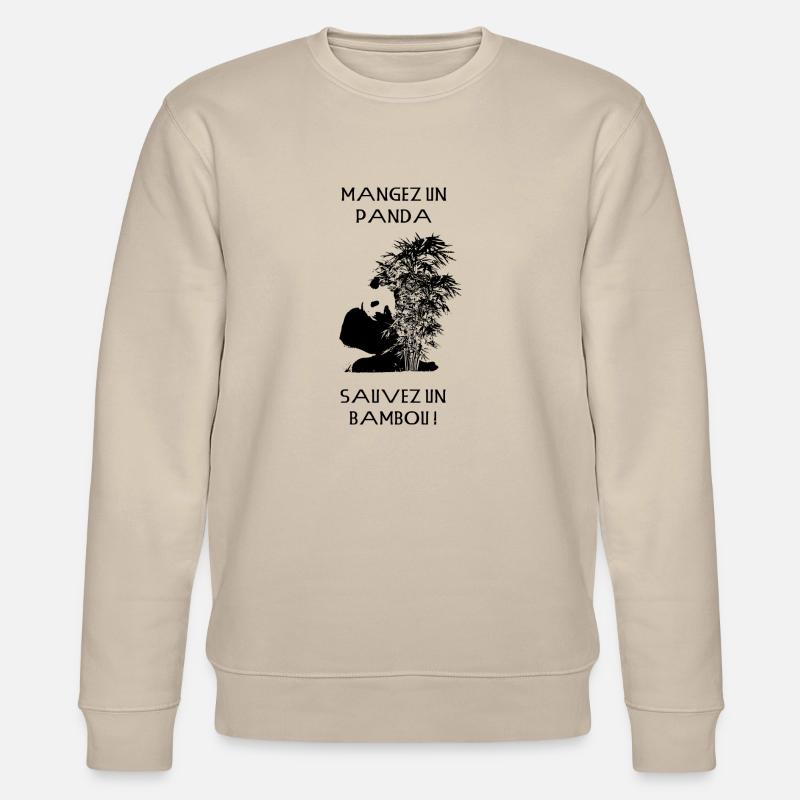 Essen Sie ein Panda - Stanley/Stella Unisex Bio-Sweatshirt CHANGER  - Beige