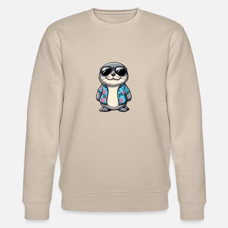 Robbe Comic Urlaub - Stanley/Stella Unisex Bio-Sweatshirt CHANGER  - Beige