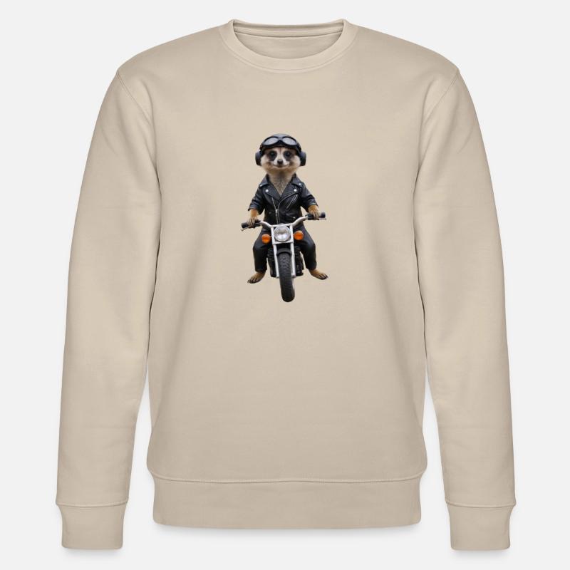 Biker Erdmännchen - Stanley/Stella Unisex Bio-Sweatshirt CHANGER  - Beige