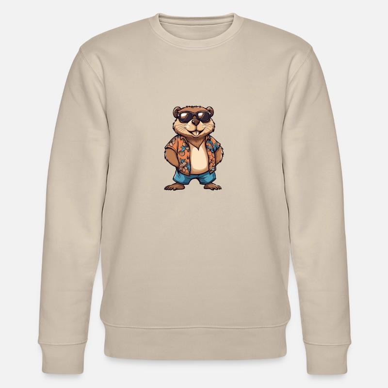 Biber Comic Urlaub - Stanley/Stella Unisex Bio-Sweatshirt CHANGER  - Beige