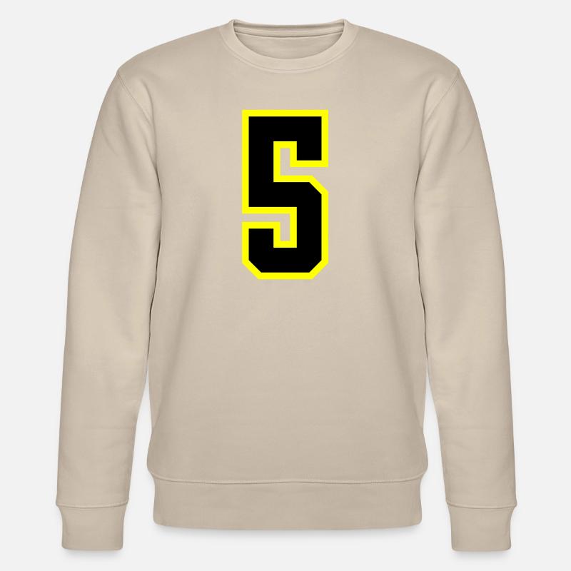 5 Zahl Trikot - Stanley/Stella Unisex Bio-Sweatshirt CHANGER  - Beige
